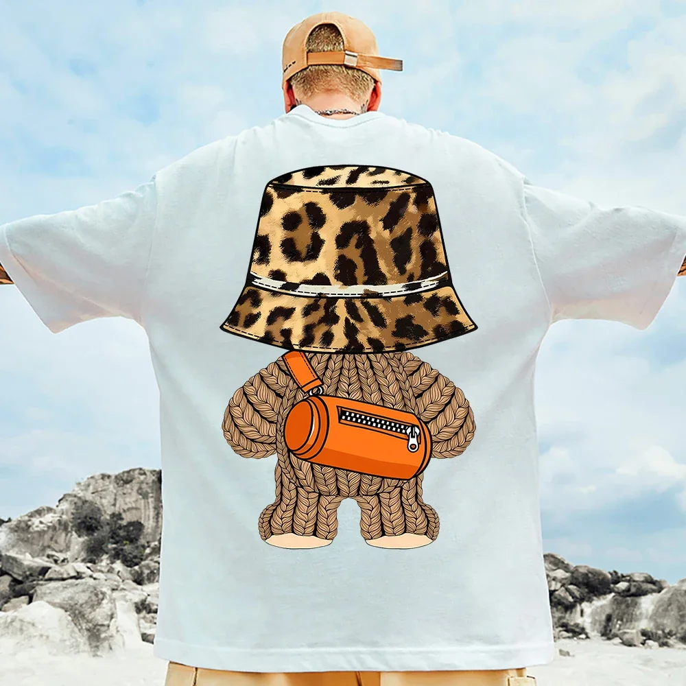 The Back Of The Teddy Bear Mans T Shirts Fitting Shoulder op T Shirt Leisure Cool T Shirt Pleasure Oversized Half Sve