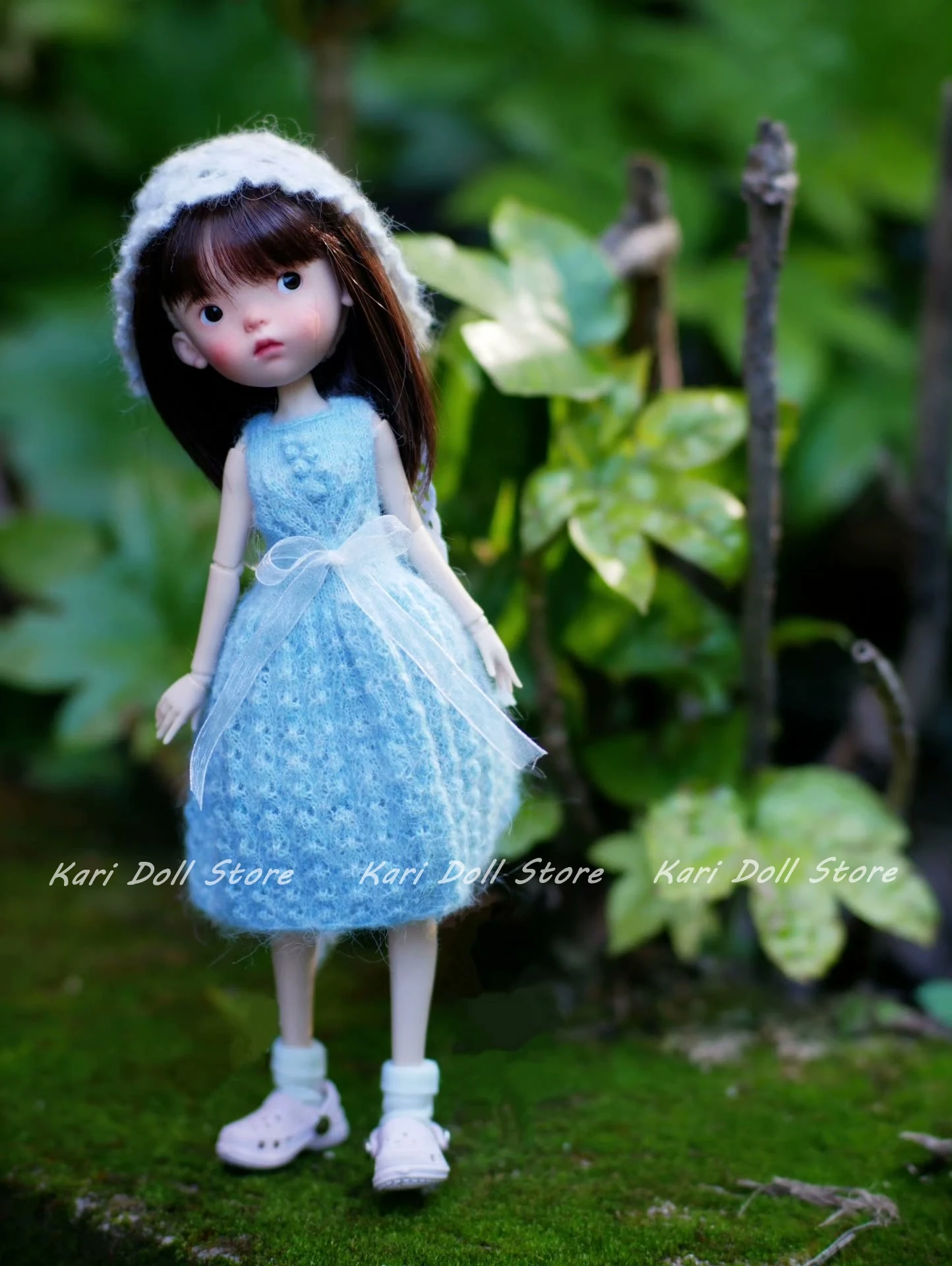 

Kari Doll Clothes and skirts dress Sky blue handmade stick pin dress hat set for Landazz Landoudou Doll