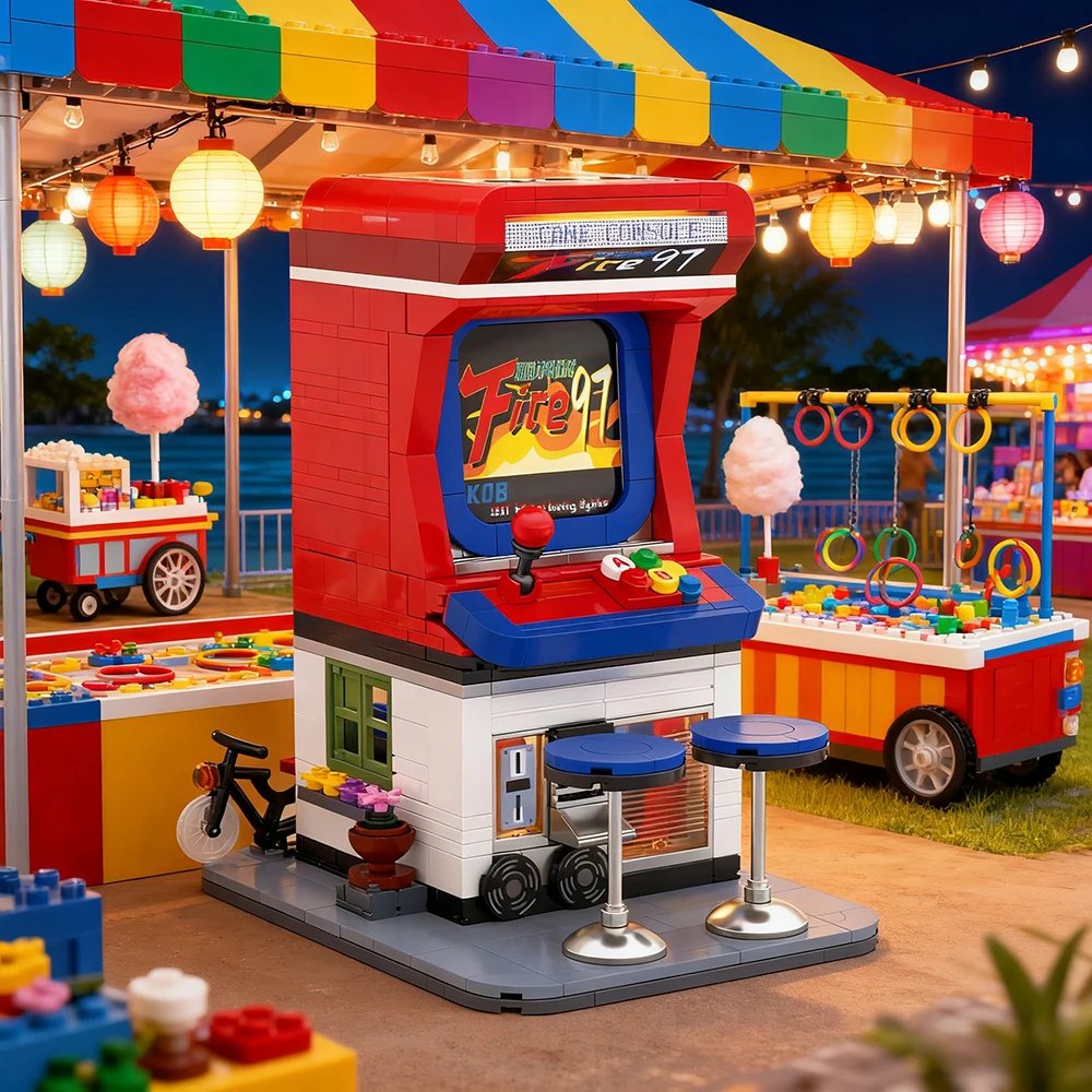 مجموعة مكعبات صغيرة لكشك الهاتف المعماري الجديد، مجموعة نماذج الهندسة المعمارية الحضرية، لعبة جذعية ممتعة للأطفال، هدية عيد ميلاد مثالية