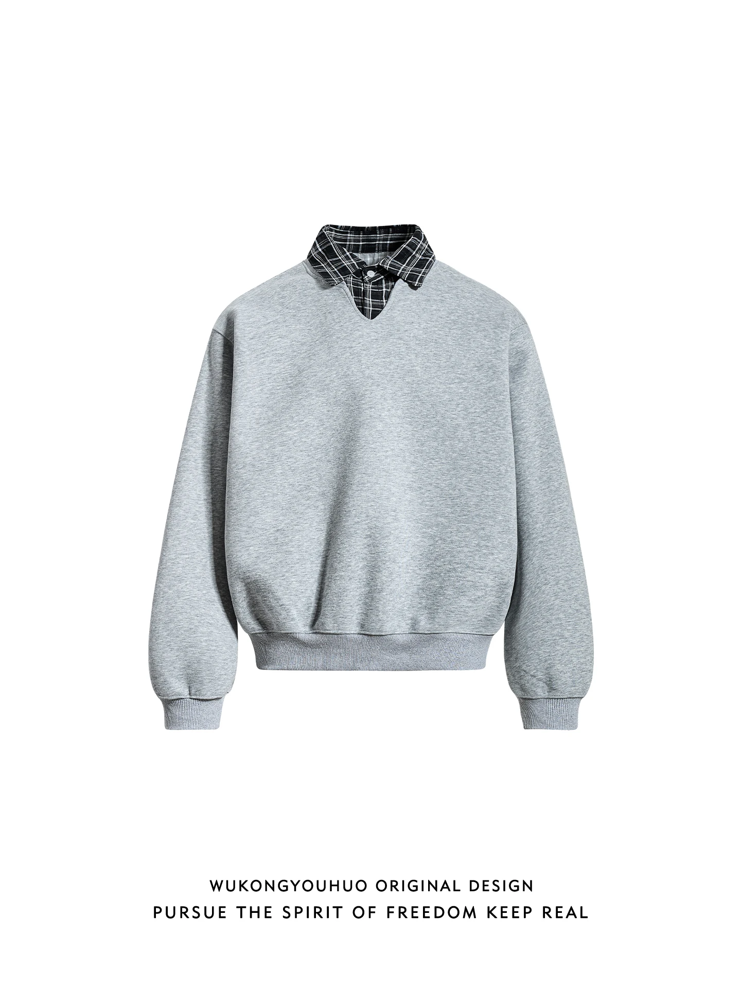 

Ретро-свитшот в клетку с воротником для мужчин и женщин, весенняя свободная повседневная одежда, парные комплекты, длинный рукав, смесь хлопка и полиэстера