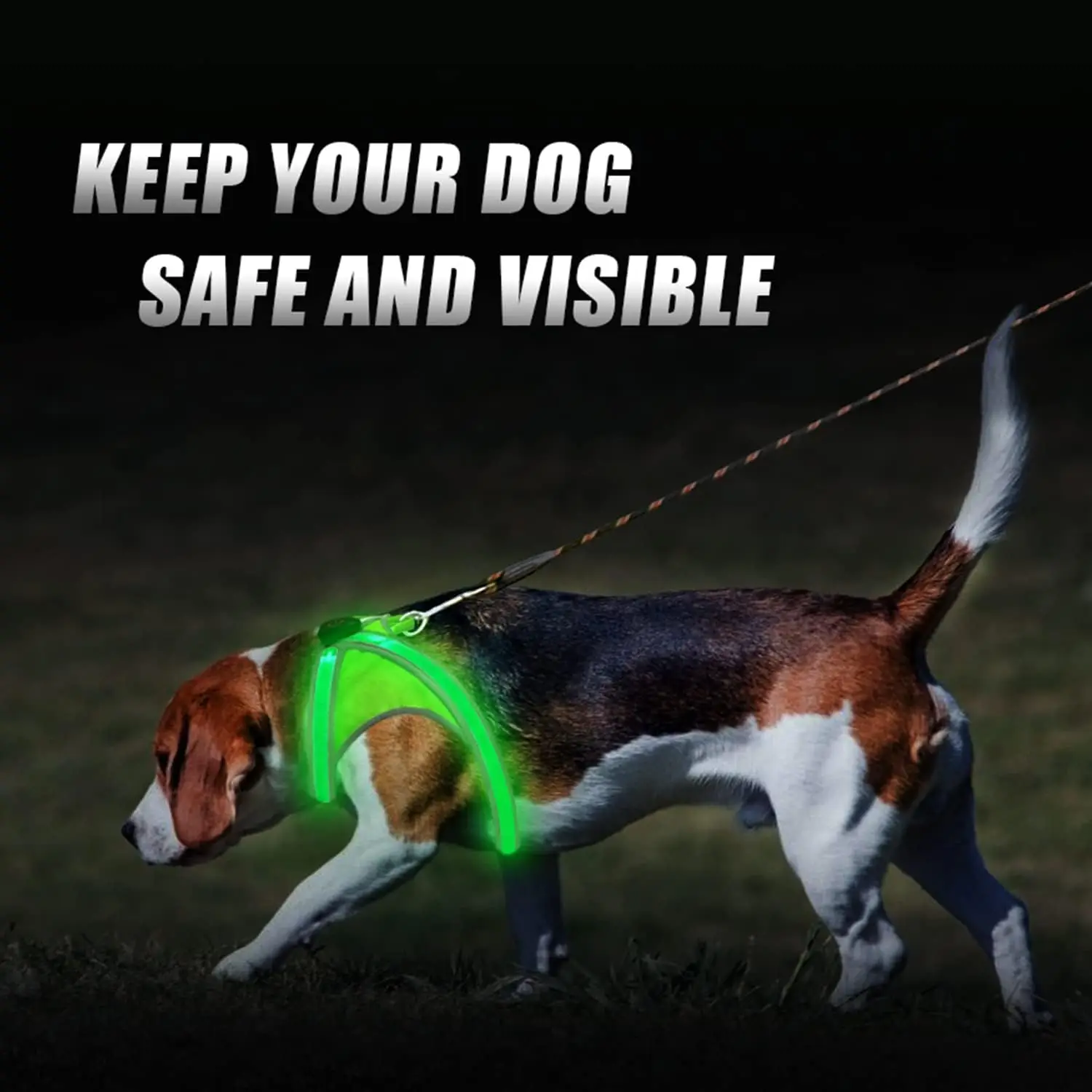 Light Up Dog Harness High Visibility Led Dog Harness for Night Walking USB Rechargeable Dog Harness for Small Medium Large Dogs