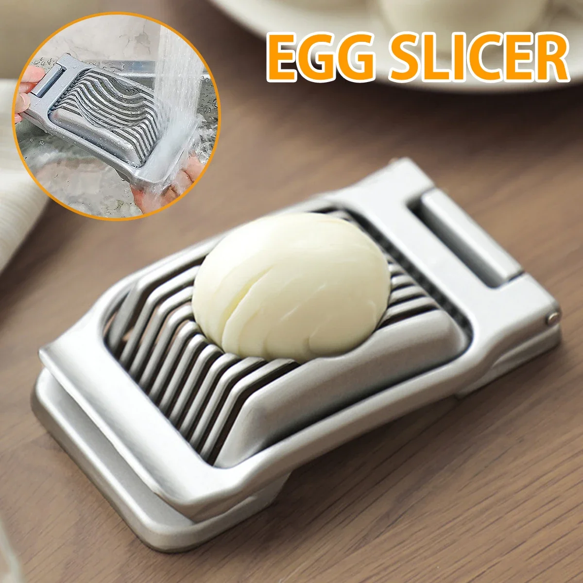 Egg Slicer Heavy Duty Aluminium Alloy Egg Slicer Cutter for Hard Boiled Eggs Multipurpose Egg Cutter Mini Manual Egg Slicer