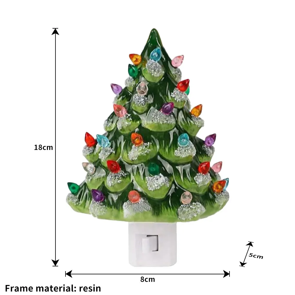 Green Christmas Tree Night Lights 2025