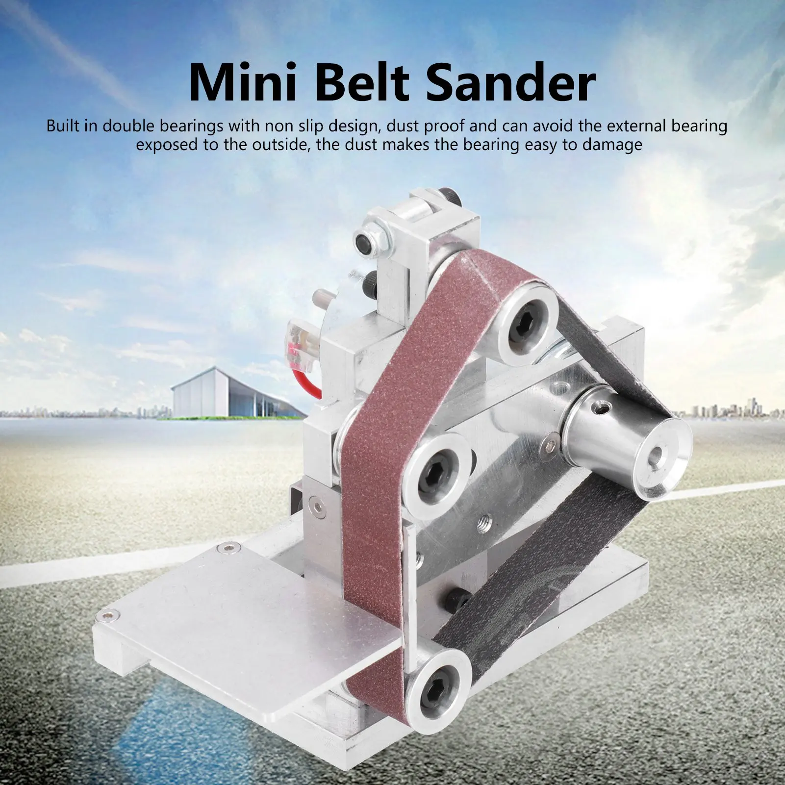 Mini Belt Sander Electric Full Set of CNC Machining Bring Adjustable 7 Speed DC12-24V Type 20 DIY Polishing Sanding Machine
