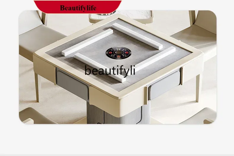 

G1218 Cream wind solid mahjong table table dual-purpose automatic household high-end mahjong machine
