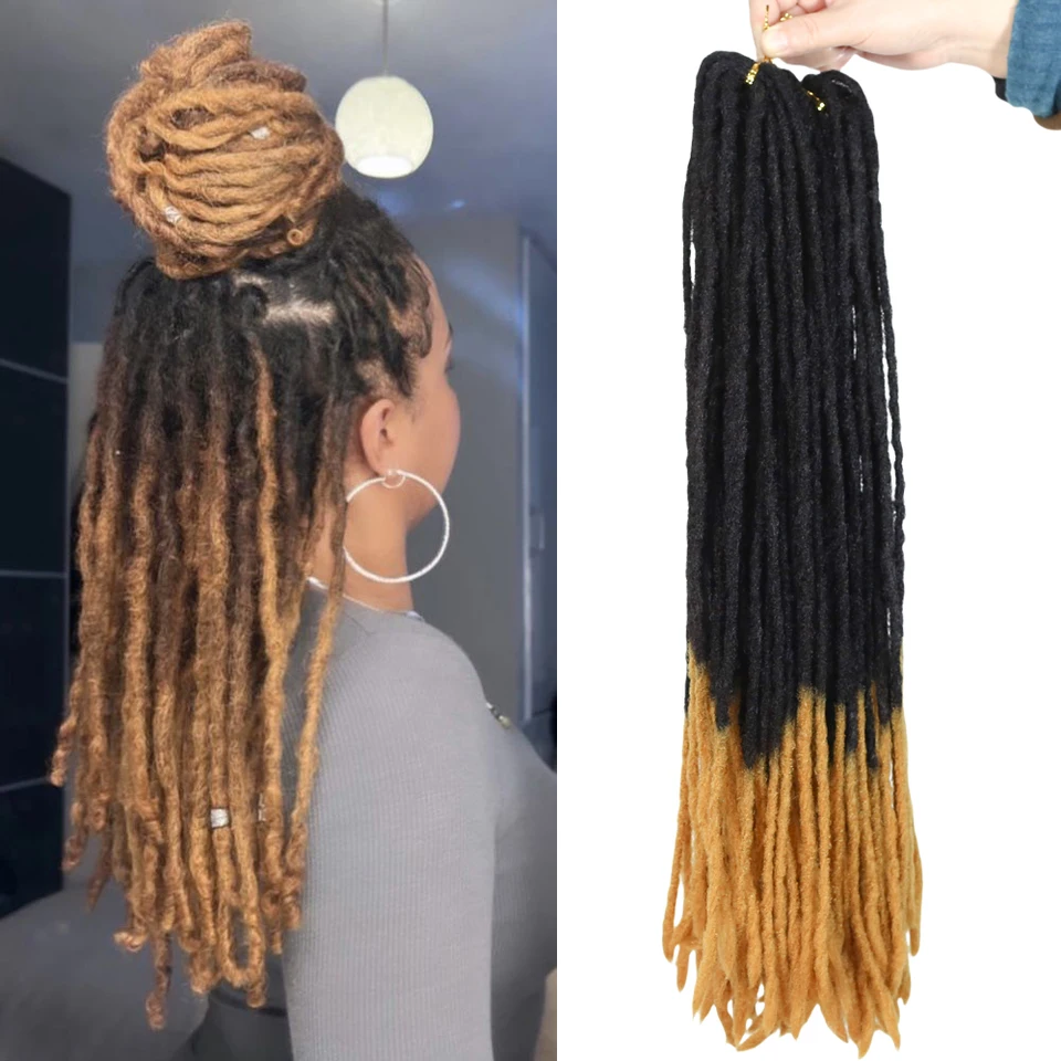 Dreadlocks sintéticos suaves y rectos de 20 pulgadas, micro sister locs para crochet, extensiones de cabello para mujeres