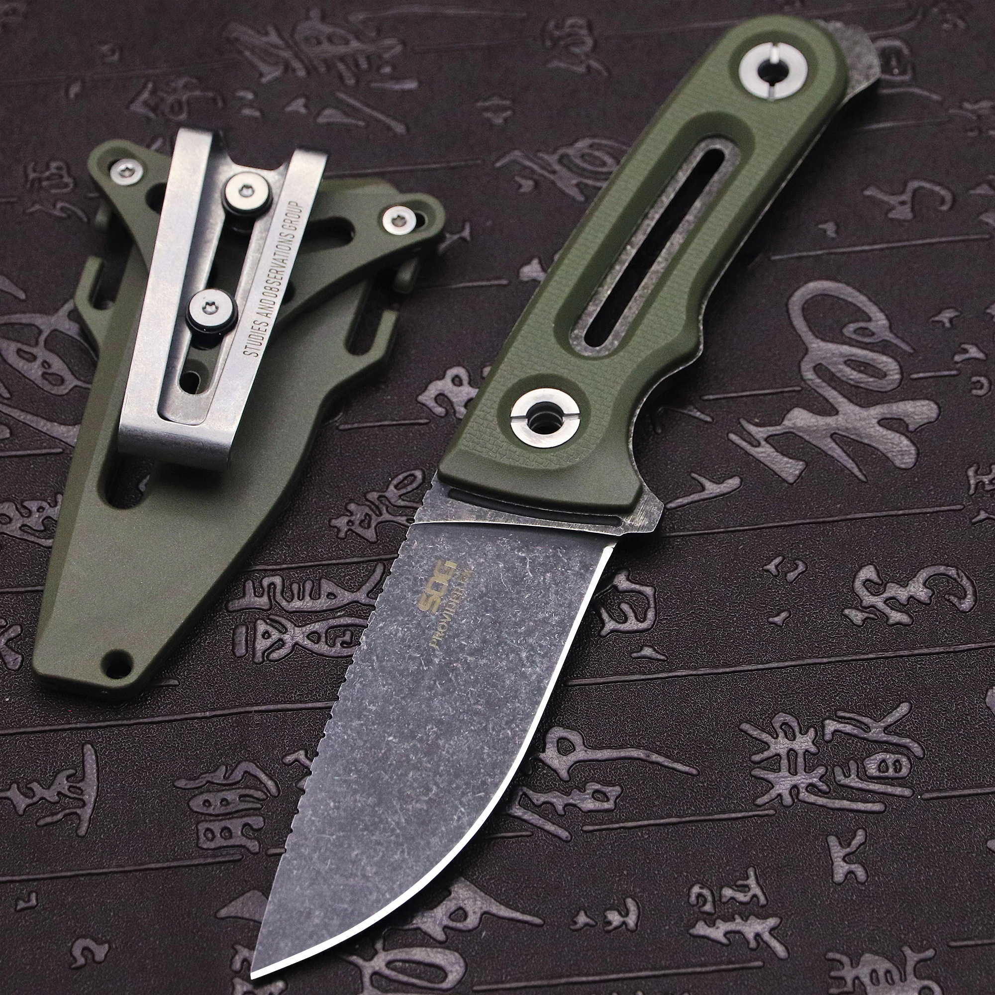 S.U.A  S-G All-Tang DC53 steel outdoor multi-purpose survival knife, jungle hunting knife, camping EDC tool knife