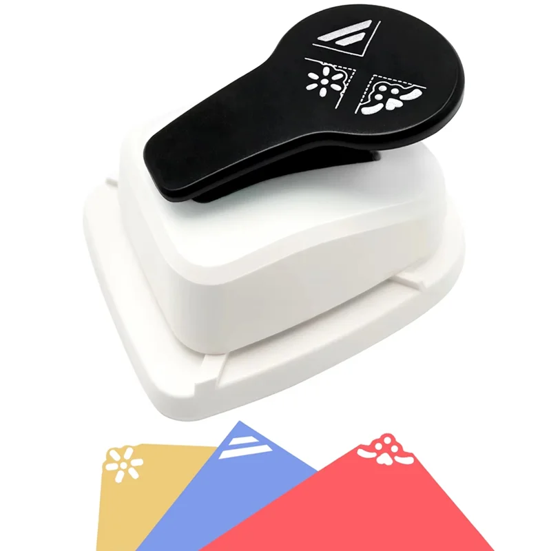 

AT82-Craft Corner Label Decor Puncher Paper Cutter For Scrapbooking Cardmaking 3In1 Hole Punching For Lace