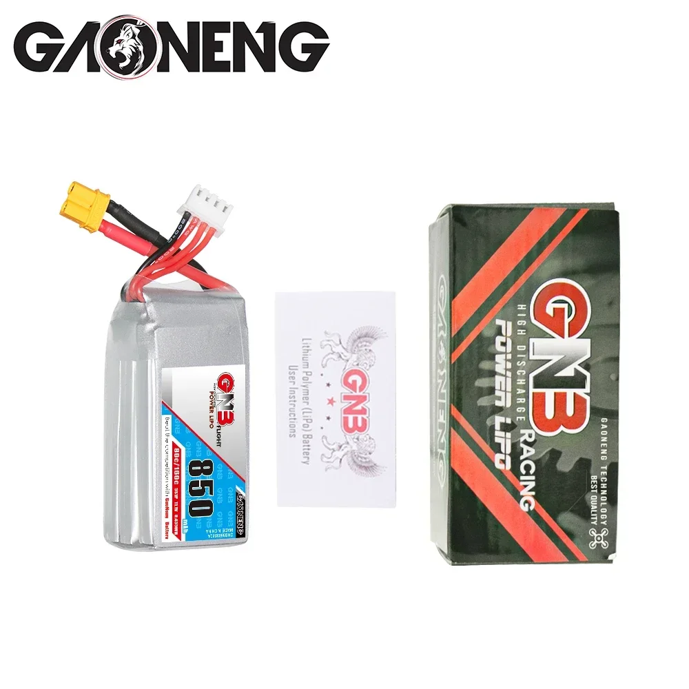 Oryginalny akumulator GNB 2S/3S/4S 850mAh 7.4V/11.1V/14.8V 80C Lipo do dronów wyścigowych FPV RC Quadcopter Battery z wtyczką XT30/XT60