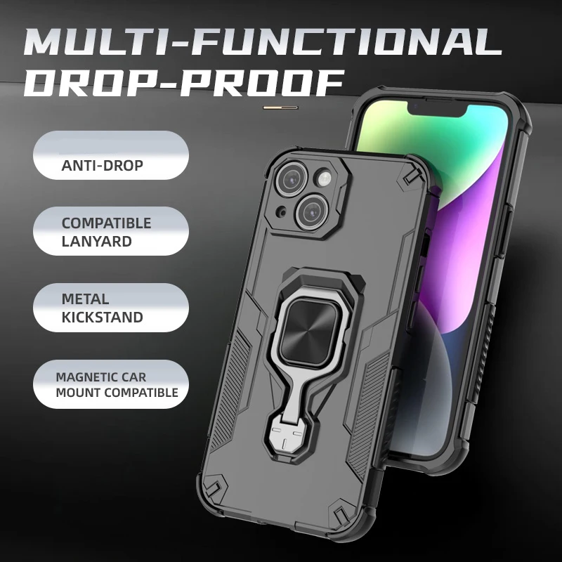 King Kong Metal Kickstand Phone Case For Apple iPhone 14 Pro Max Case Magnetic Iron Sheet For iPhone 14 13 Plus чехол Back Cover