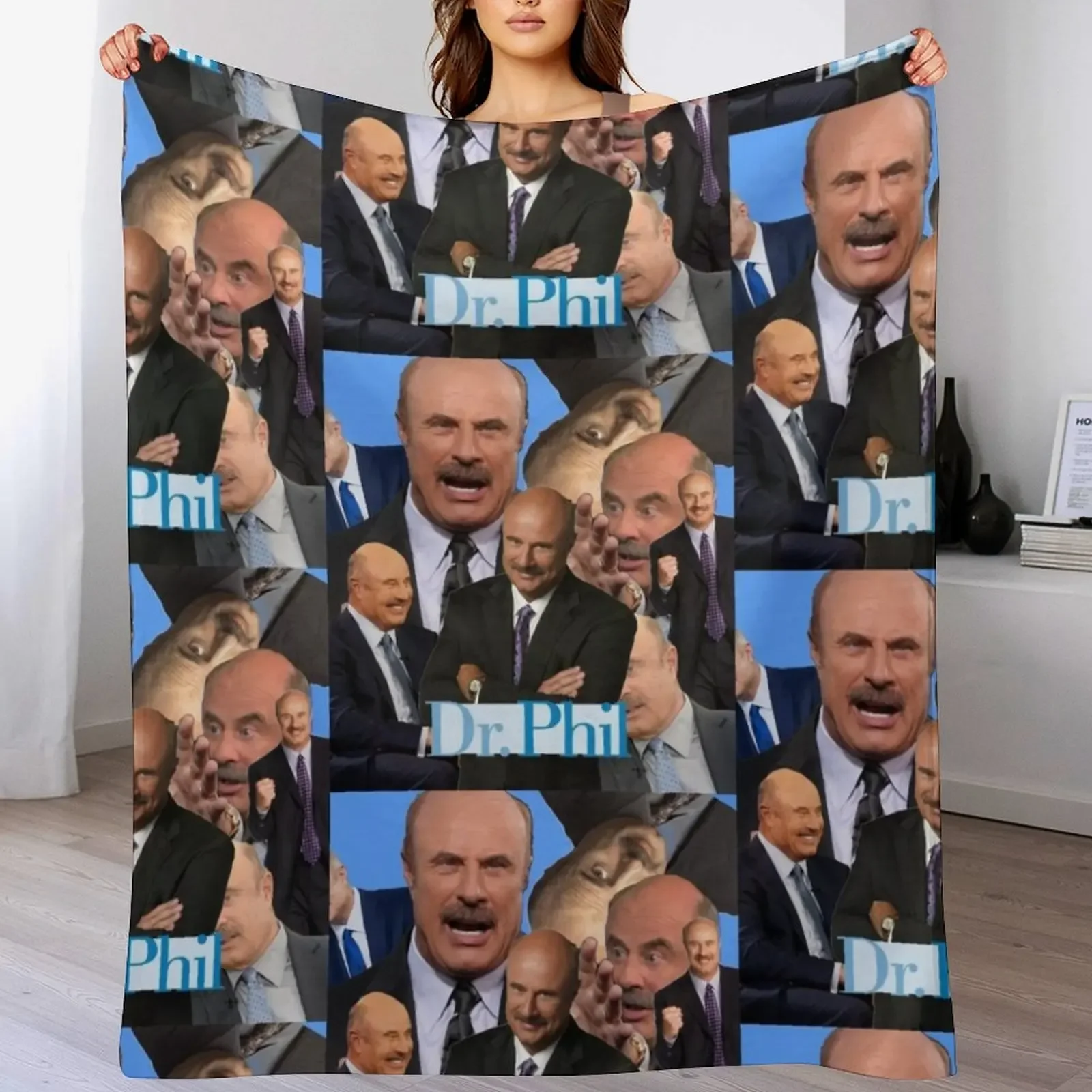 Dr. Phil Collage Throw Blanket Fluffy Cozy Throw Blanket for Home Decor