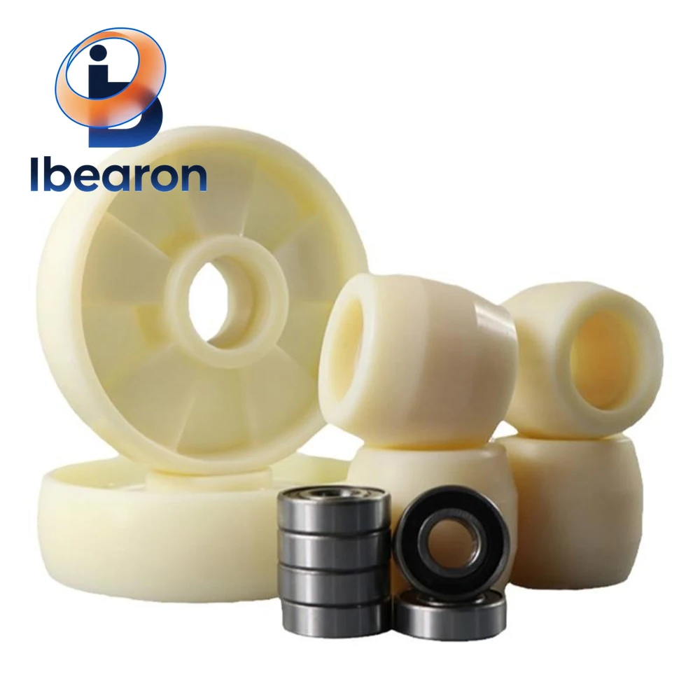 1PCS Nylon Forklift Wheels with Bearings - Flat/Drum 80x70mm 80x60mm, Durable Wear-Resistant Industrial Replacement