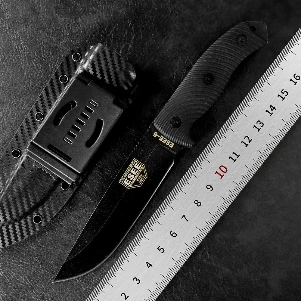 

ESEE-6 Кемпинговый нож с фиксированным лезвием, инструмент для выживания, высокое качество, EDC G10, ручка, походный охотничий сельскохозяйственный нож для резки древесины