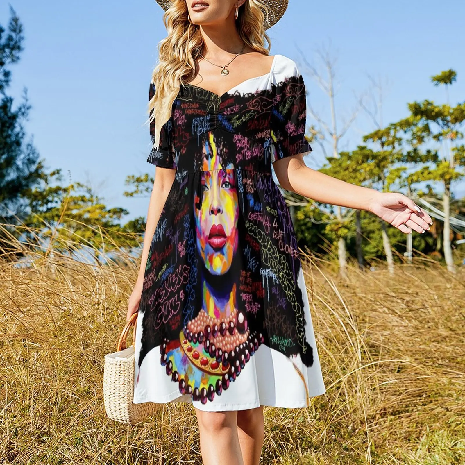 Graffiti Hair Sleeveless Dress loose summer dress Female clothing dresses women summer 2024 women long dresses