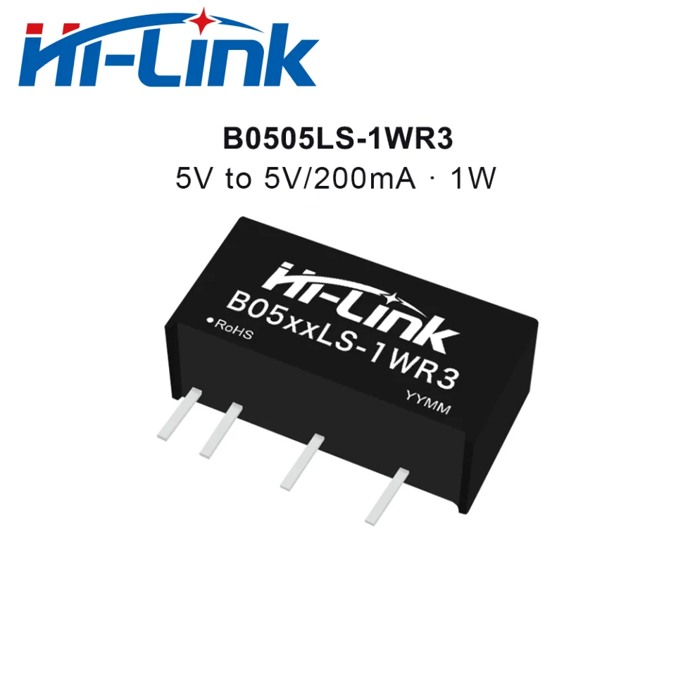 Hilink-DC Módulo de Alimentação Isolado, Alta Eficiência, Baixa Ondulação, Original, B0505LS-1WR3, 5V a 5V, 1W, 2Pcs por lote