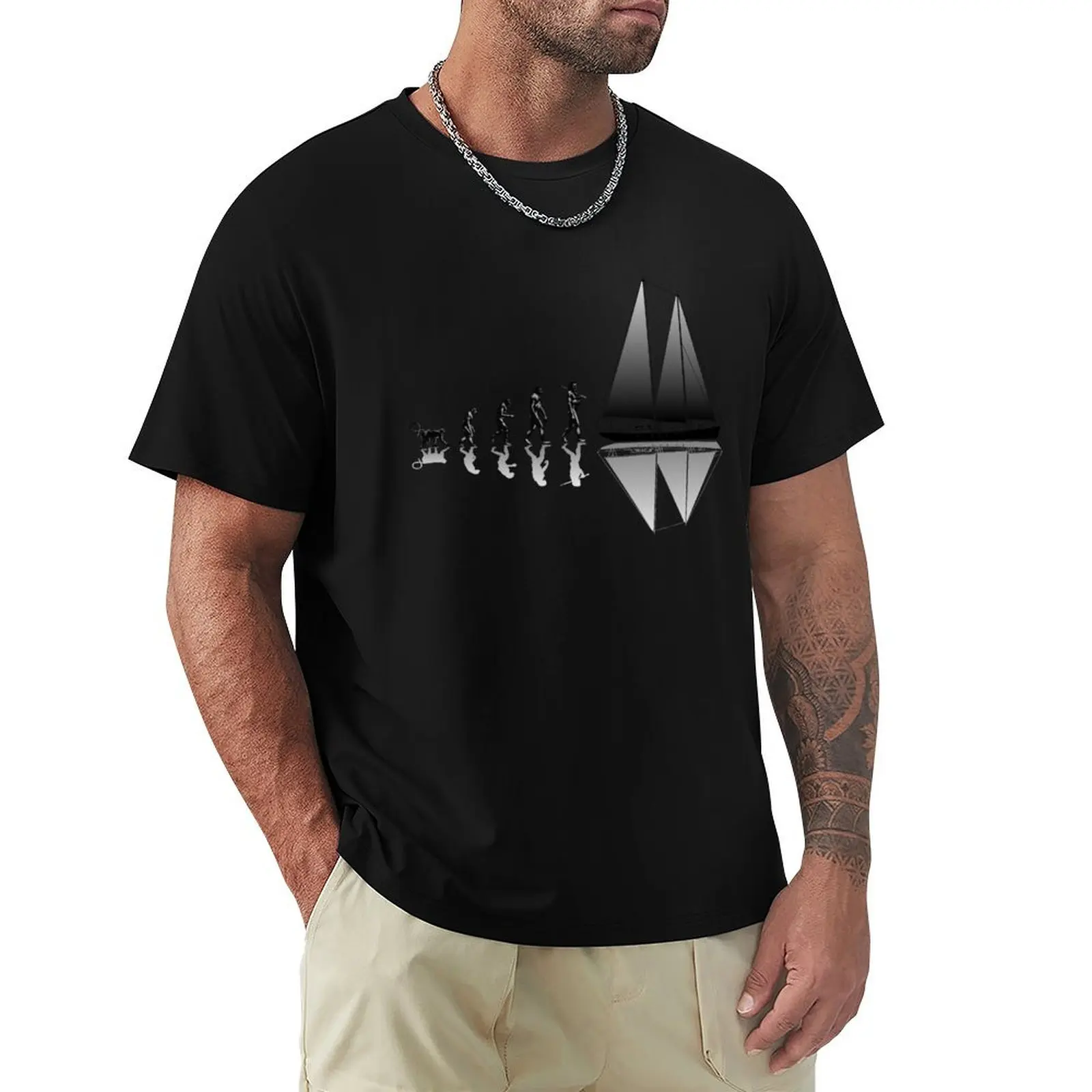 Sailing Evolution T-Shirt Classic Crew Neck Cotton T-Shirt