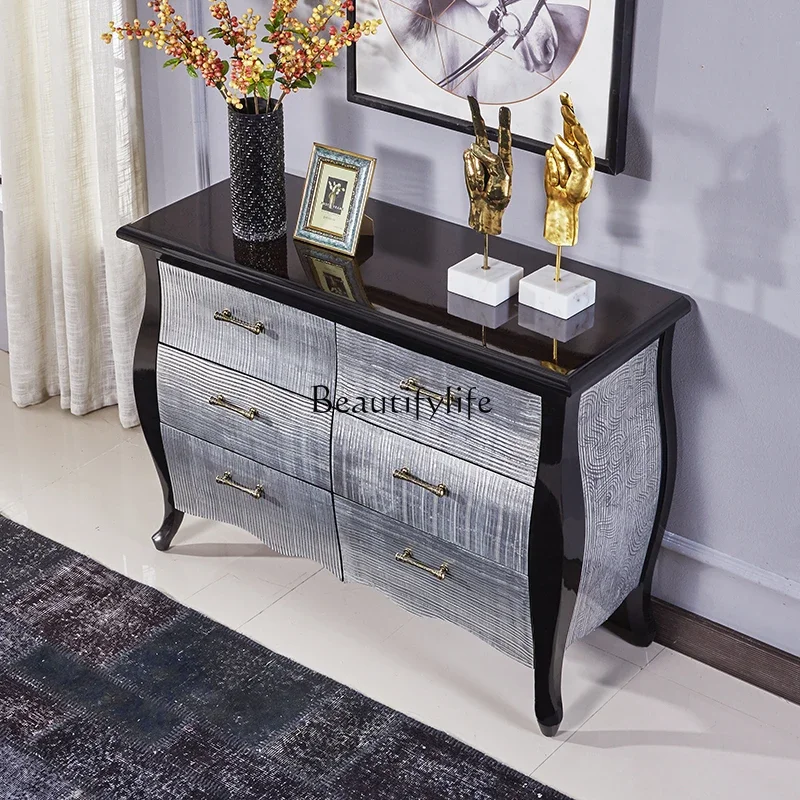 

yj21 Nordic modern simple solid wood storage storage side cabinet chest cabinet