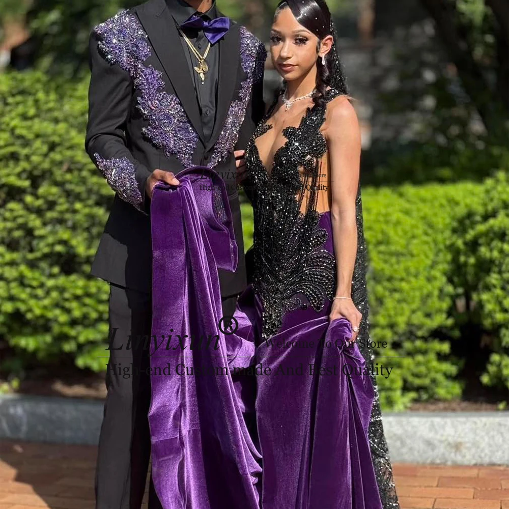 

Великолепные платья для выпускного вечера с кристаллами 2026 Вечерние платья русалки без рукавов для женщин Индивидуальный шлейф robe de soiree dubaï