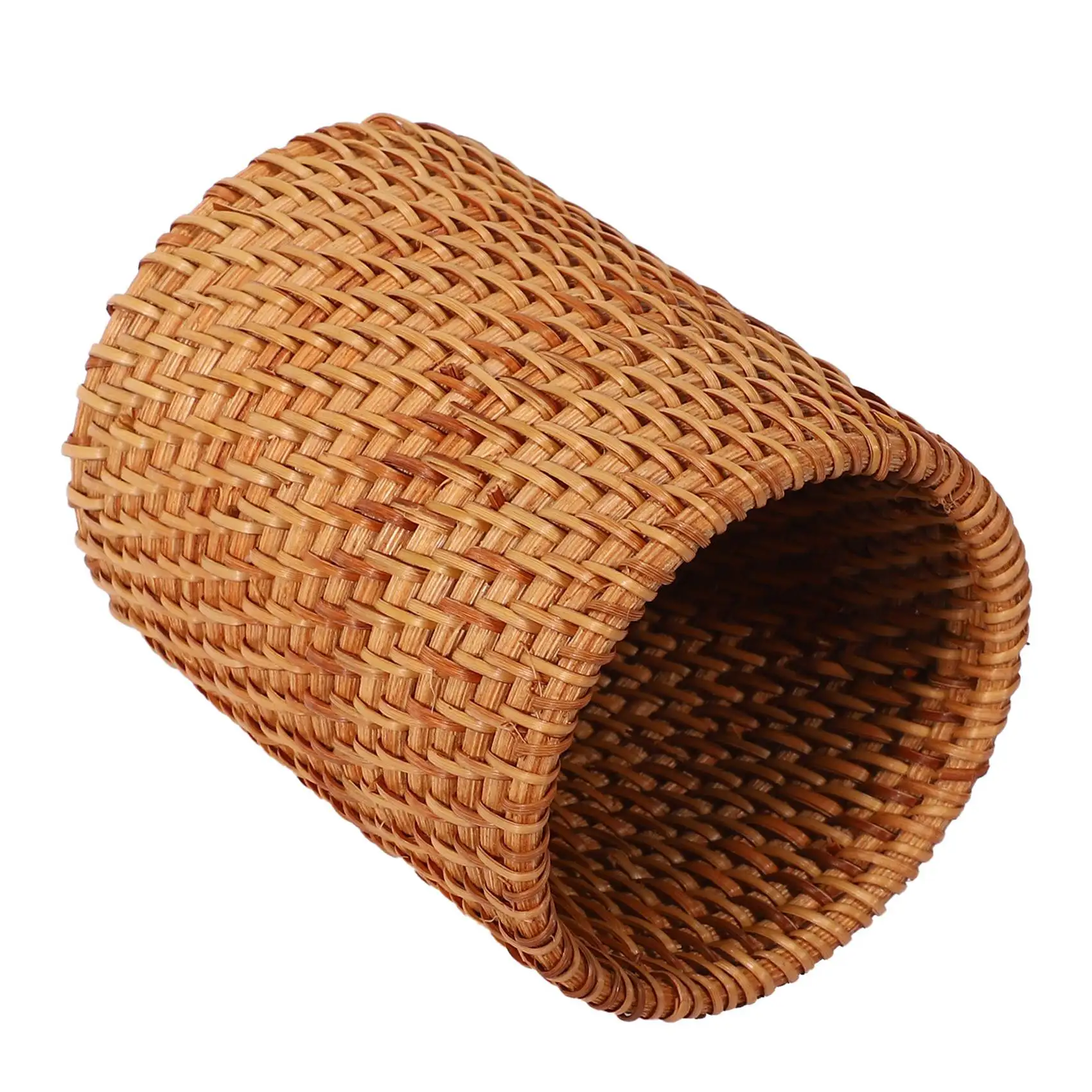 ABJI-3X Rattan Chopsticks Tube Shovel Spoons Bucket Dinner Knives Forks Tableware Storage Box Home Storage Baskets A