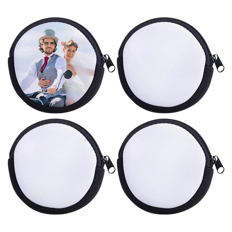 4 Pack Sublimation Coin Purse Blanks Heat Transfer Bags with Zipper