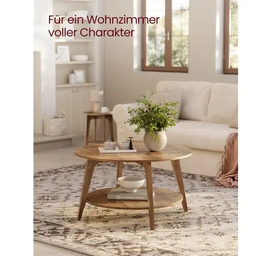 Vasagle Salontafel, 2 Verdiepingen Tellende Woonkamertafel, 80X45 Cm, Eenvoudig Te Monteren