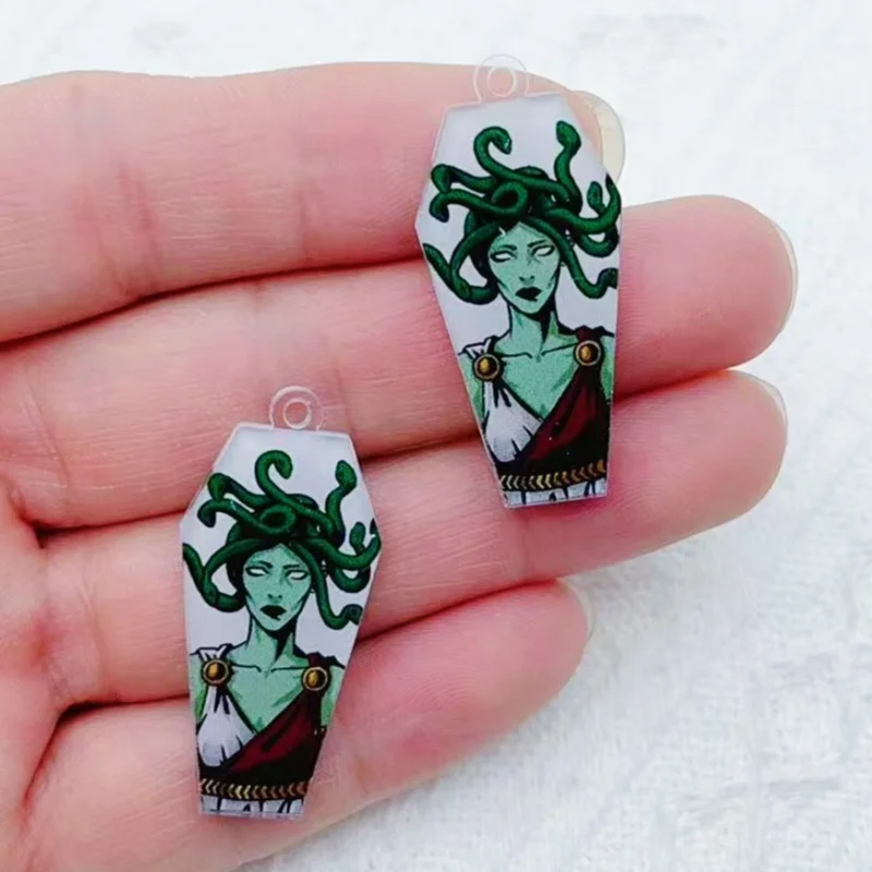 10pcs Acrylic Halloween Style Charm Jewelry Accessories Necklace Bracelet Earring Pendant Diy Craft Supplies