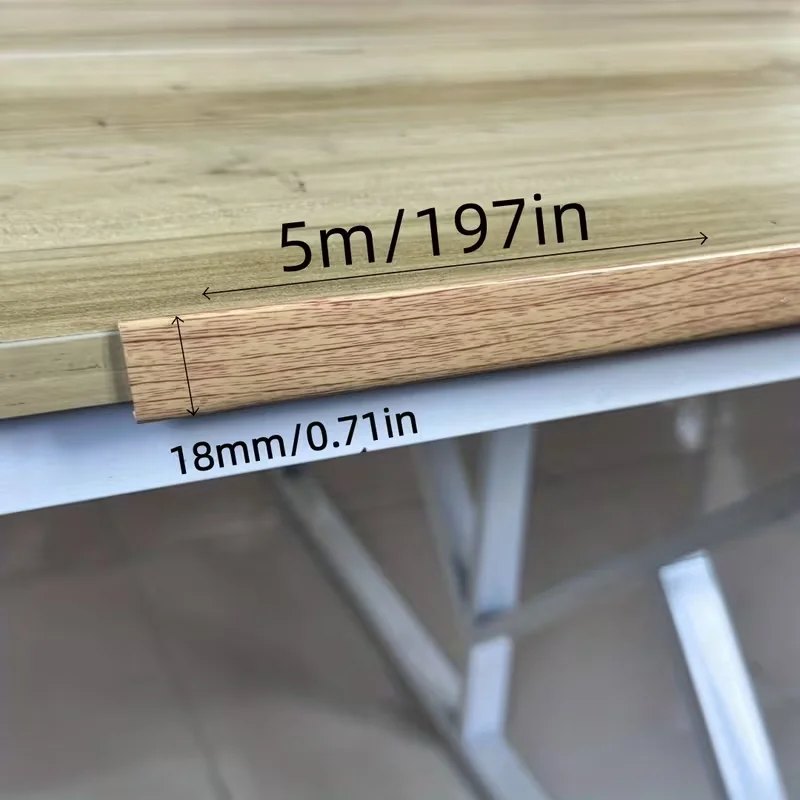 1PC 5m/196.85inch U-Shape Edge Banding Self-Adhesive Edge,For Veneer Furniture Edging Trim Cabinet Table Repair Restoration