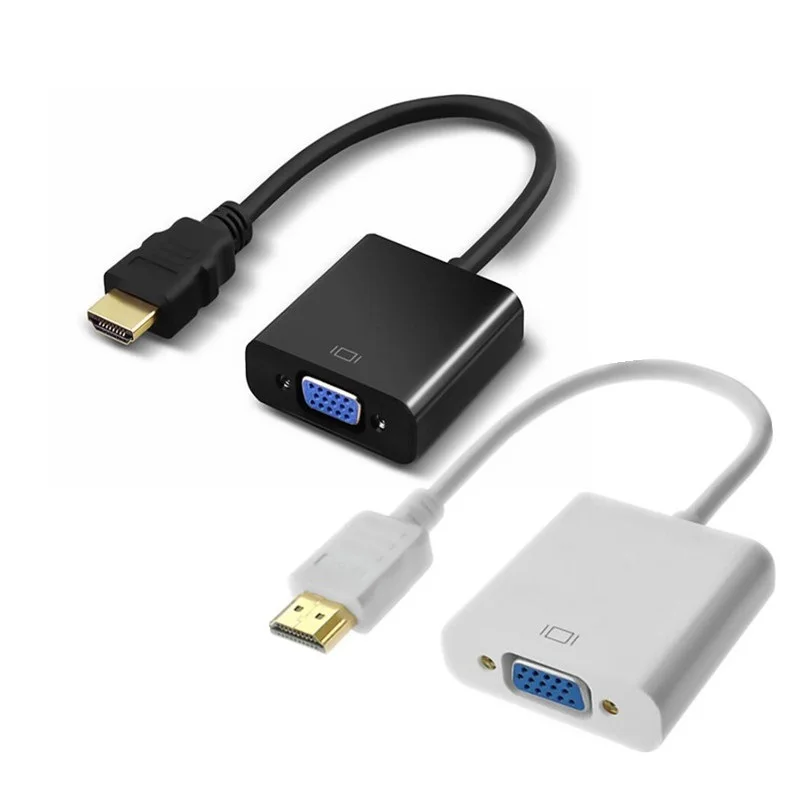 

Адаптер HDMI-совместимый с VGA, 100 шт., преобразователь VGA «штырь-гнездо» со встроенным чипсетом и разрешением до 1080p