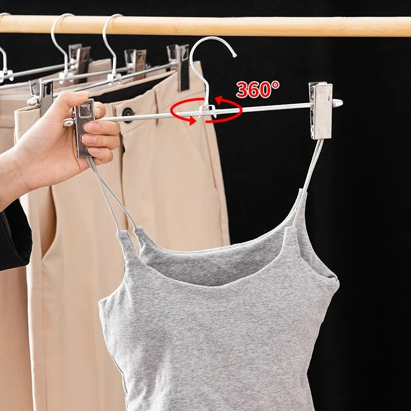 Pants Hangers with Clips,5/10/15/20 Pack Adjustable Skirt Hanger for Women Children,Stainless Steels Space Saving Shorts Racks