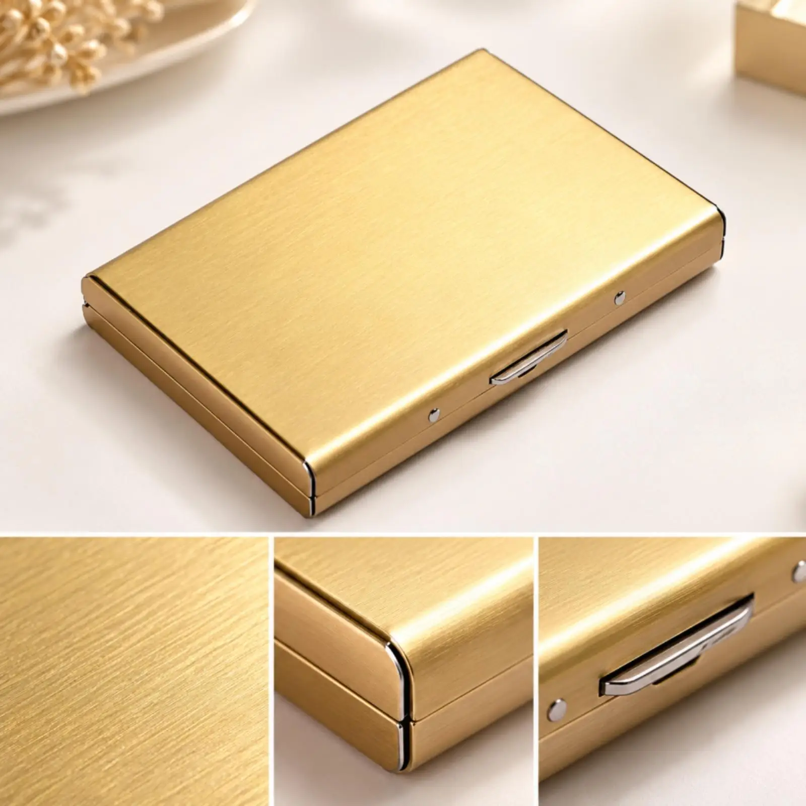 Large Capacity Card Holder Stainless Steel RFID Blocking Wallet Metal Case for Men Women 10 Slots Anti Demagnetization EDC
