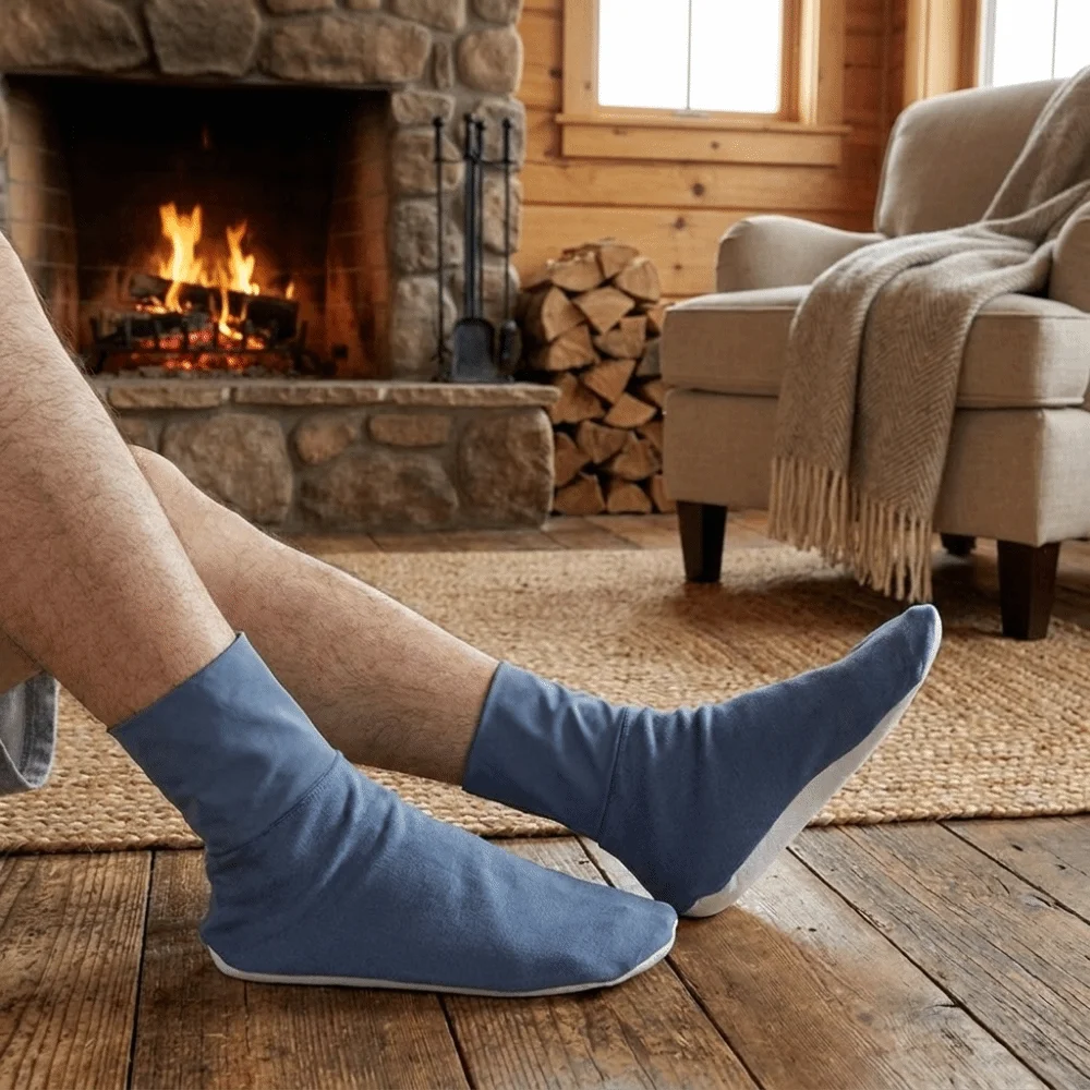 Loose Air Conditioning Sleep Socks Mugwort Bottom Keeping Warm Men Floor Socks Anti Cold Moisture Proof Middle Tube Socks Men