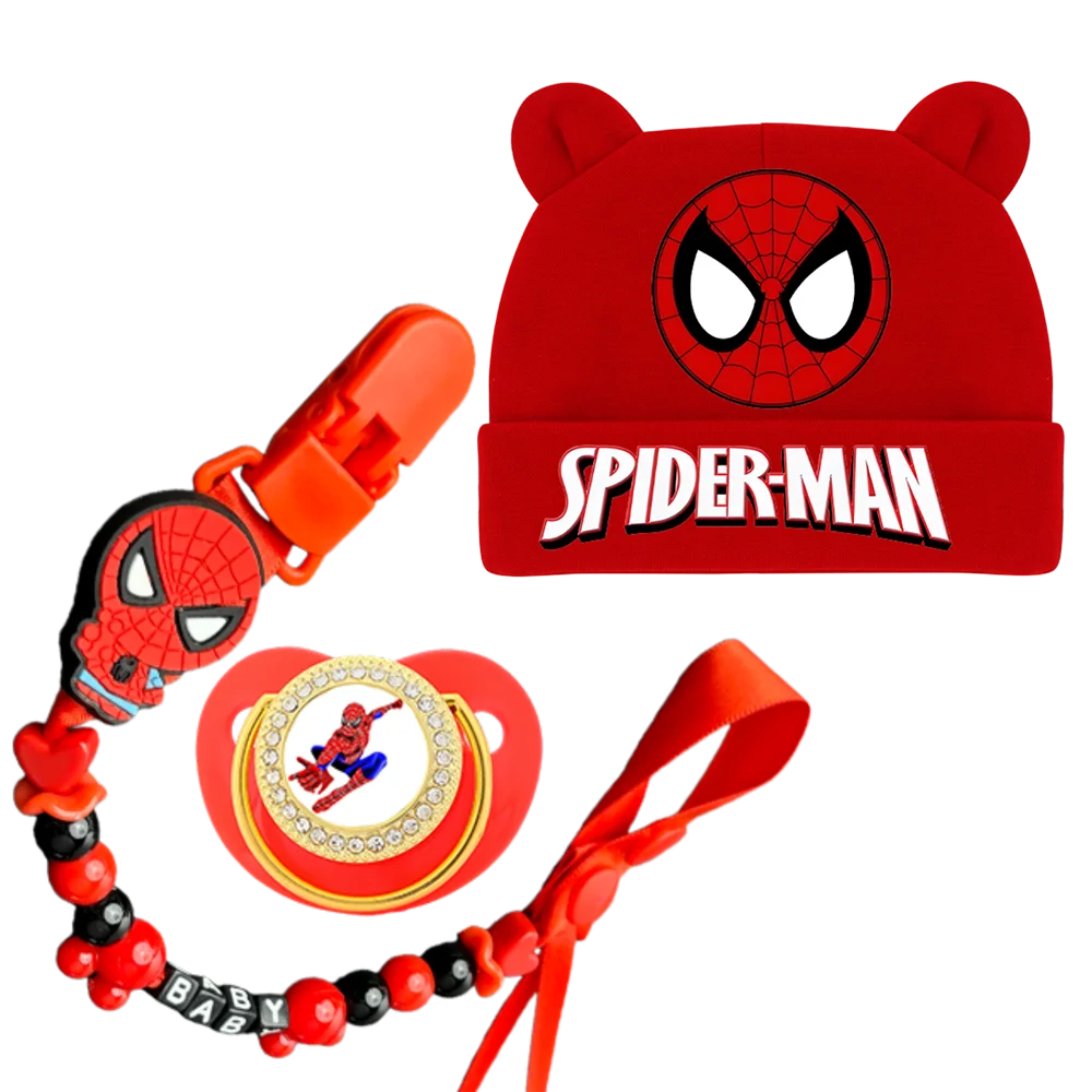 

Newborn gift baby pacifier Cartoon pacifier holder Newborn hat. Baby feeding gift set Relieve teething pain Soothe baby