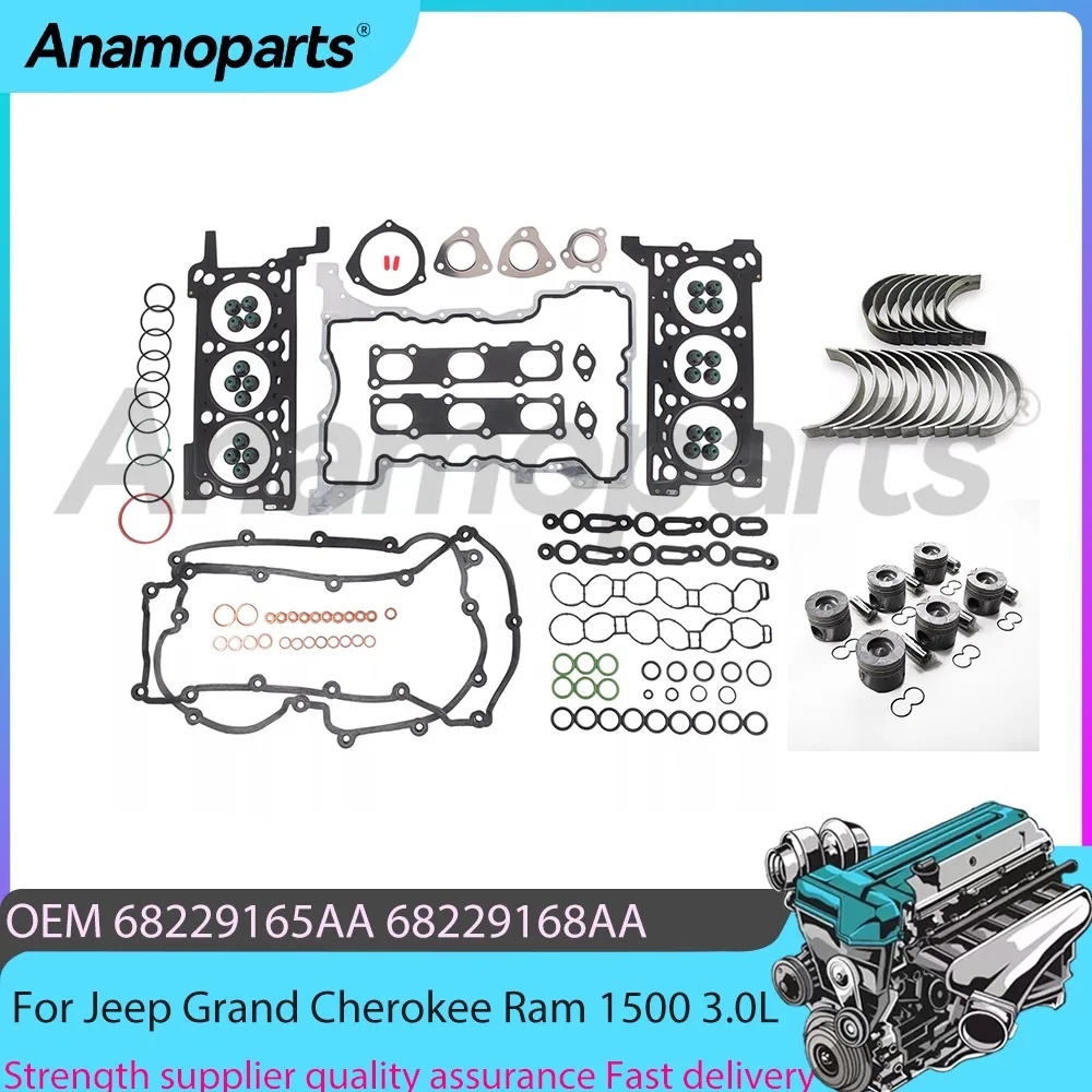 

Full Gasket Set Piston & Rings Bearing Kit Fit 3.0L V6 For Chrysler 300C Jeep Grand Cherokee Lancia Ram 1500 3.0L EXF EXN 11-22