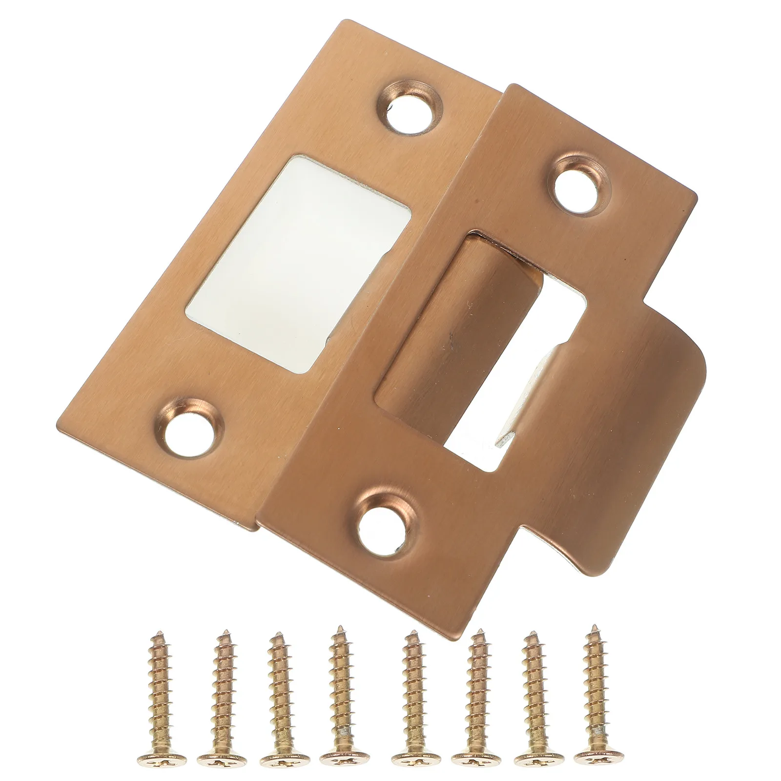 2Sets Rustproof Stainless Steel Strike Plates for Wooden Doors Door Reinforcement Kit Security Deadbolt Cover Plate Door Hole