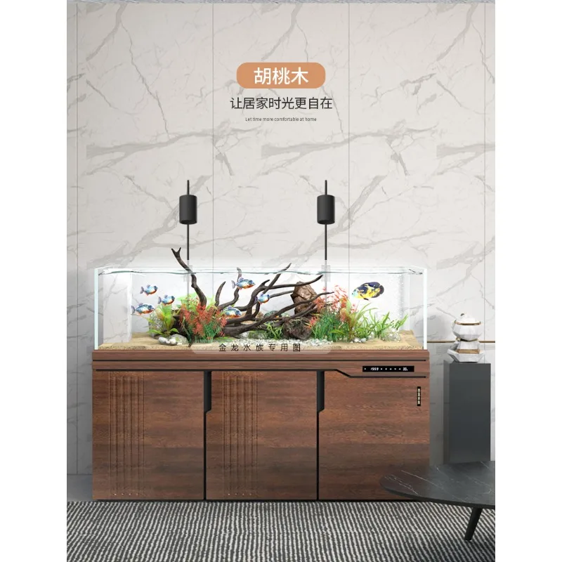 خزان الأسماك الأصلي الجديد لغرفة المعيشة الصغيرة والخزانة السفلية البيئية