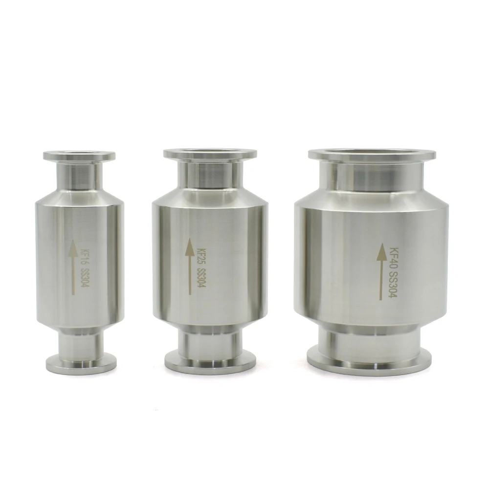 

KF16 KF25 KF40 KF50 Vacuum Inline One-way Check Valve, 304 Stainless Steel Vacuum Pump One-way Valve