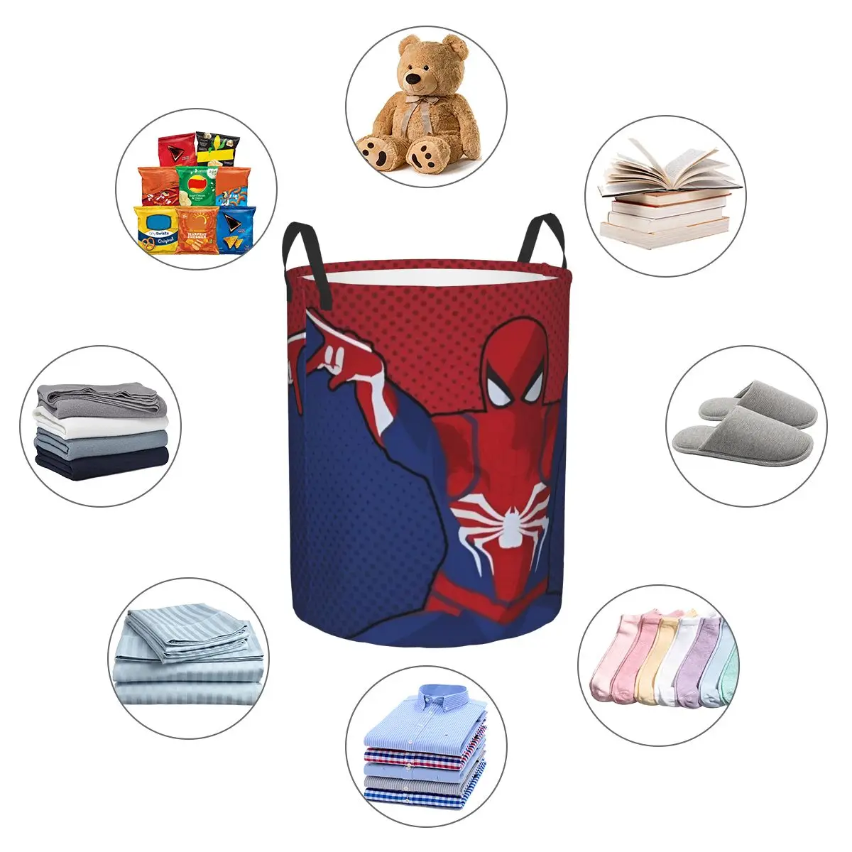 Spider Man Spider-Man Kids Toys Storage Basket for Games Room Decor Gift Laundry Hamper Baskets