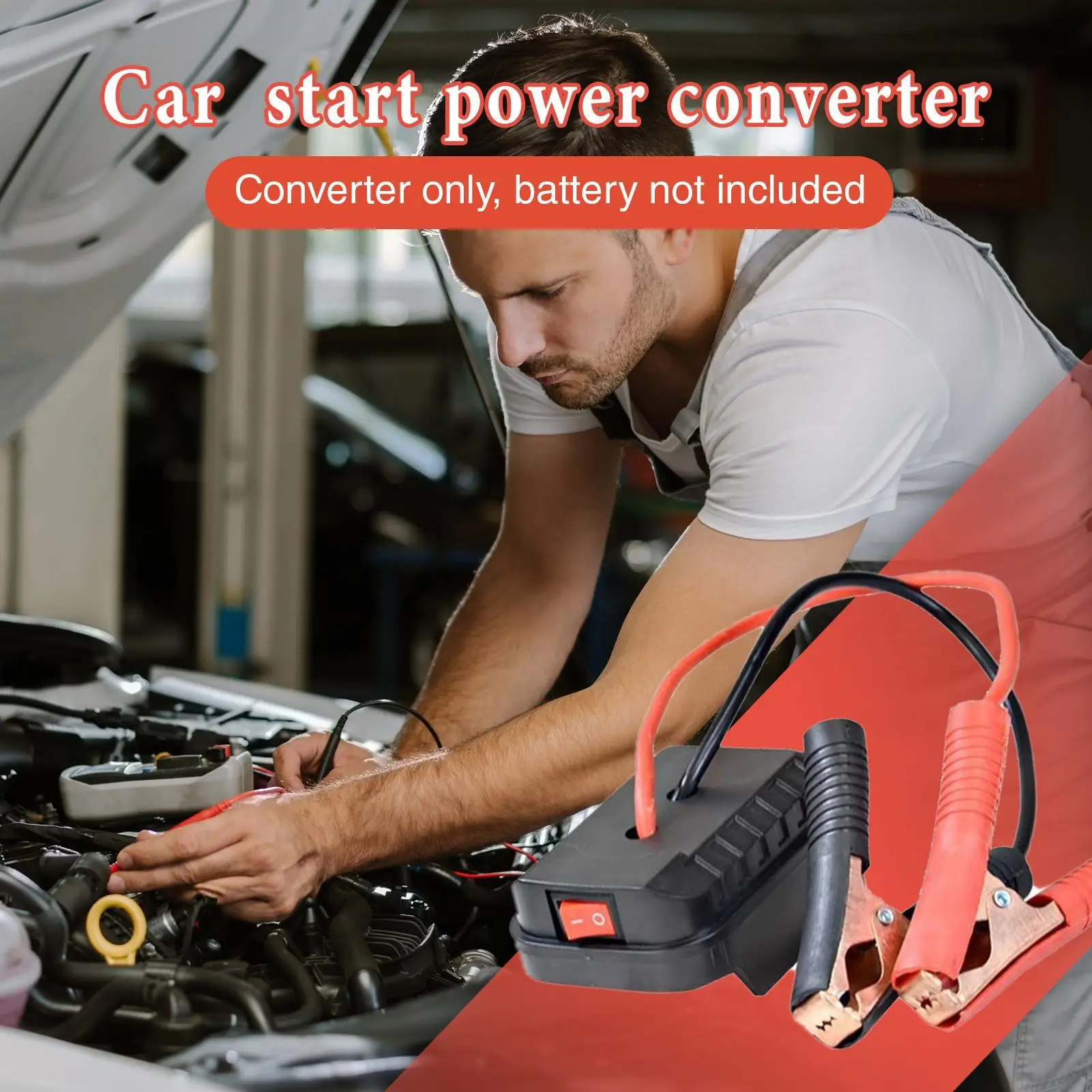 Portable Car Battery Jump Starter Jump Box Lithium Battery Converter - Compact Power Pack for Emergency Vehicle Starting