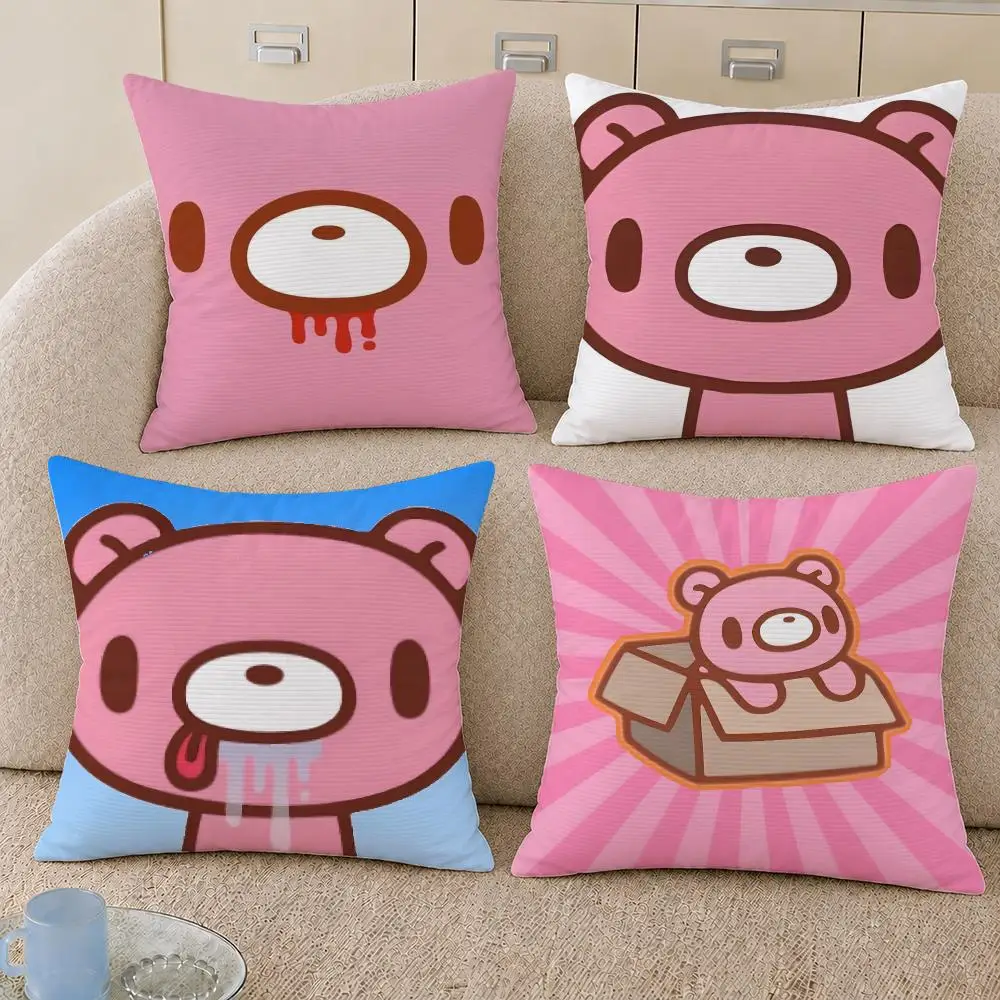 Character Gloomy Bear Horror Mascot Cushion Cover Decorative Pillowcase Soft Short Plush Cozy Durable Sofa Home Decor Items Gift