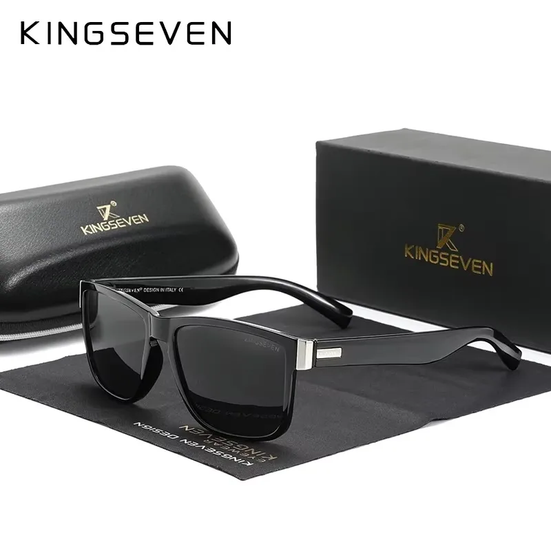 KINGSEVEN Polarisierte UV400 Objektiv Gläser Frauen Hohe Qualität Retro Männer Platz Großen Rahmen Kausalen Gläser UV400 Brille Brillen