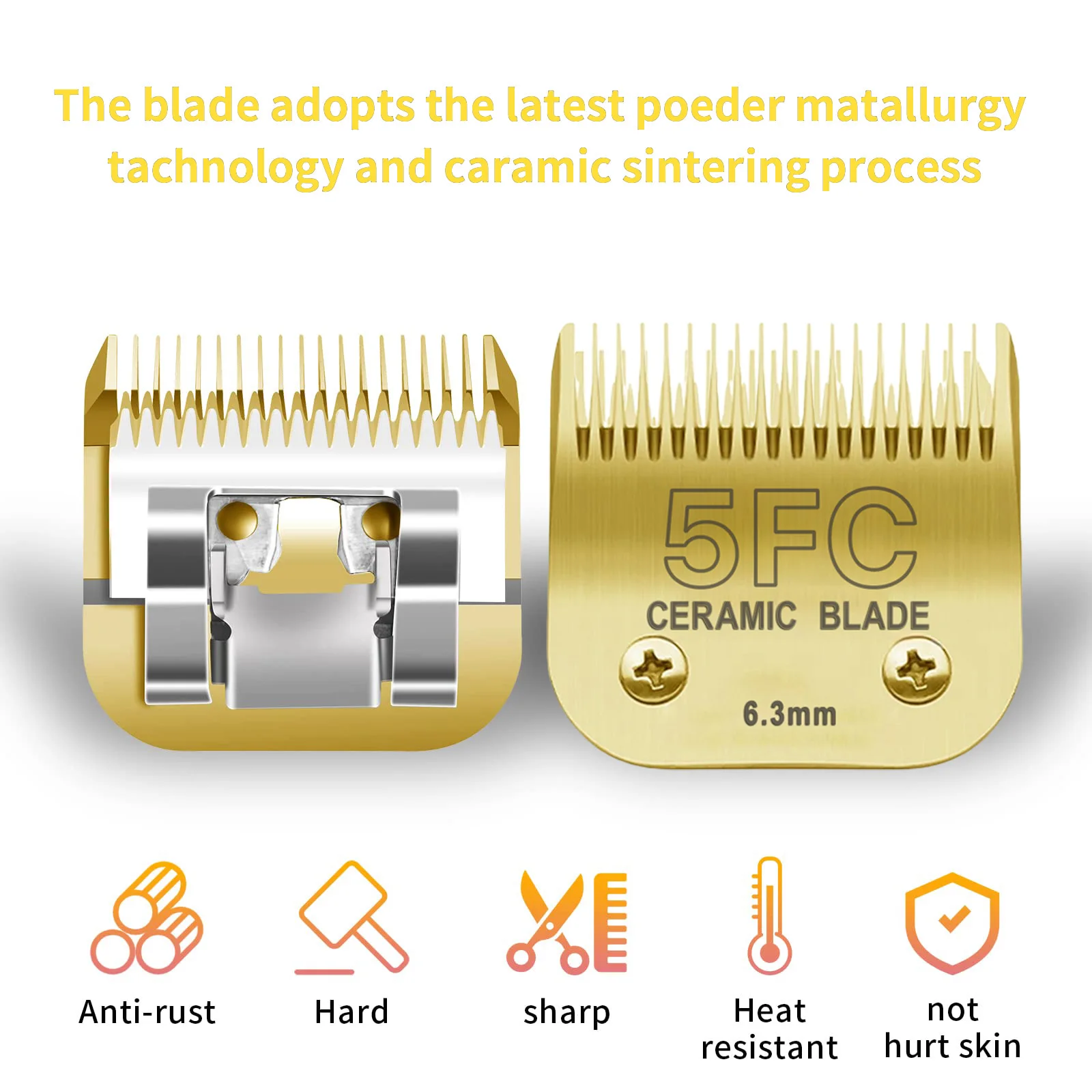 Pet Dog Blades Compatible with Andis,Oster A5,Wahl KM Series Dog Clipper Replacement Blades Detachable Replacement Clipper