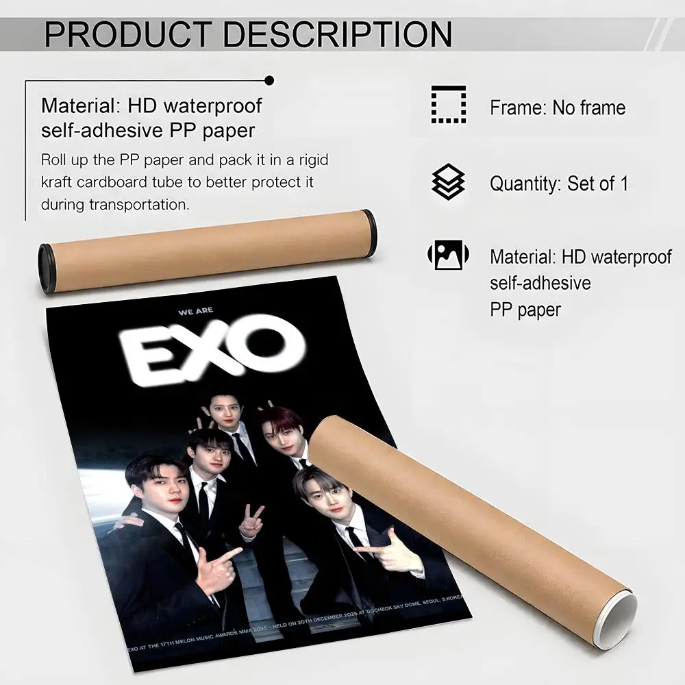 K-Pop Boy Group EXO Poster Poster High Quality Wall Art for Home Office Bedroom Living Room Perfect - view 6