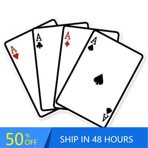 

Four Aces Vintage Boat Laptop Motor Home Camper Van Waterproof Vinyl Decal Gift Aesthetic Cool Retro Funny