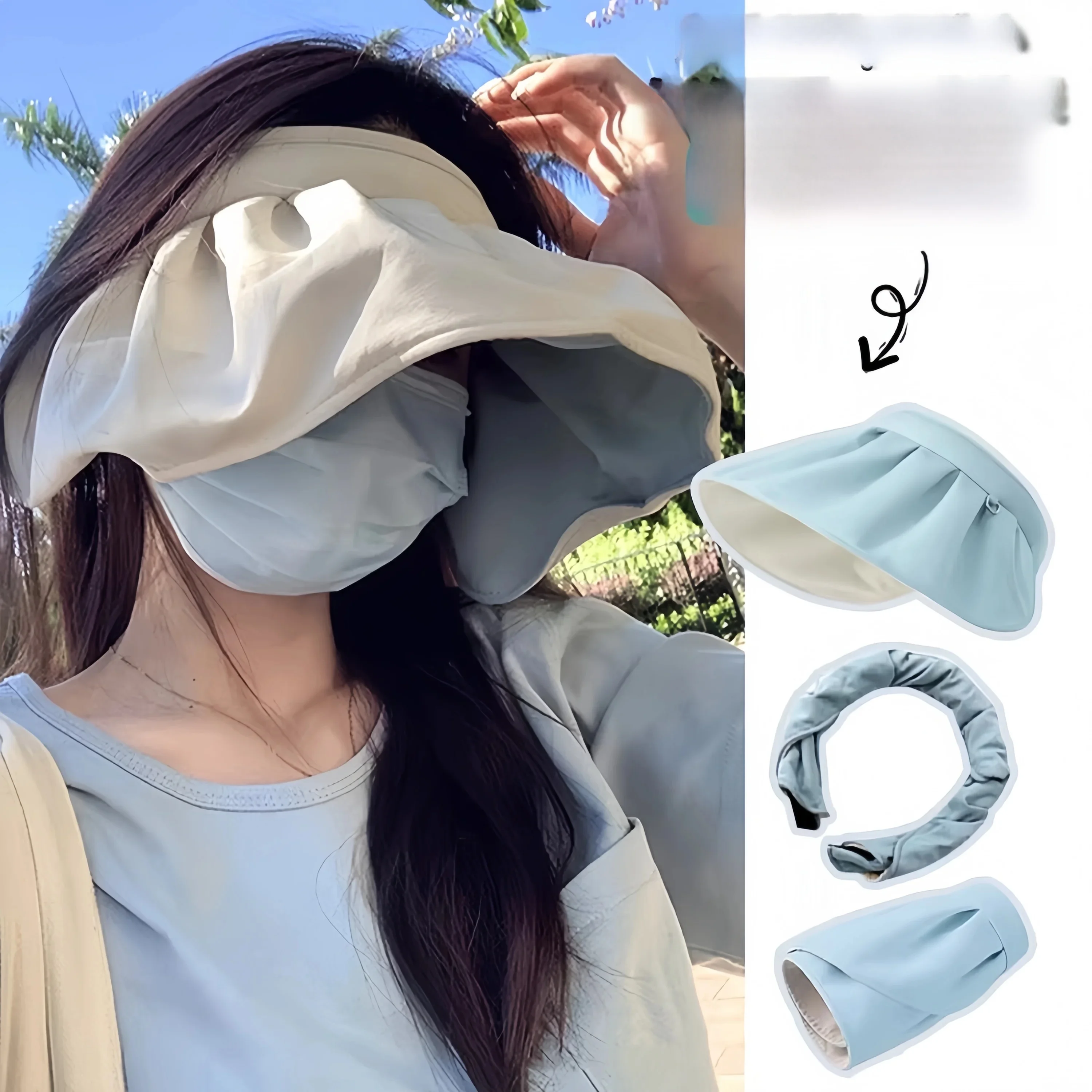 summer-beach-women's-sun-protection-hat-empty-top-hairband-style-wide-brim-cycling-cap-uv-protection-fashionable-street
