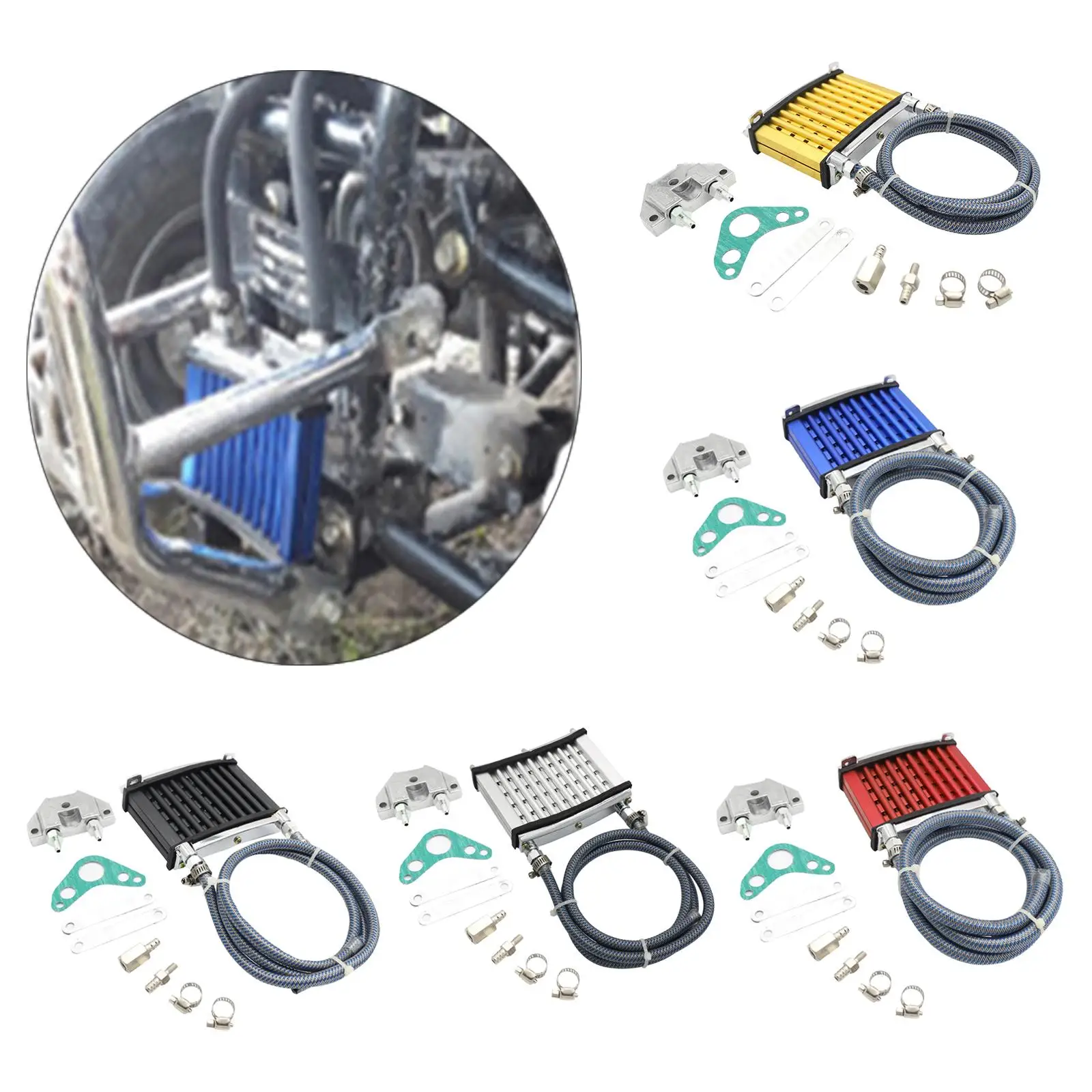 Motorcycle Oil Cooler,Radiator , Aluminum Modified Part Replacement Half Helmet Accessories ATV for 1250cc 150cc