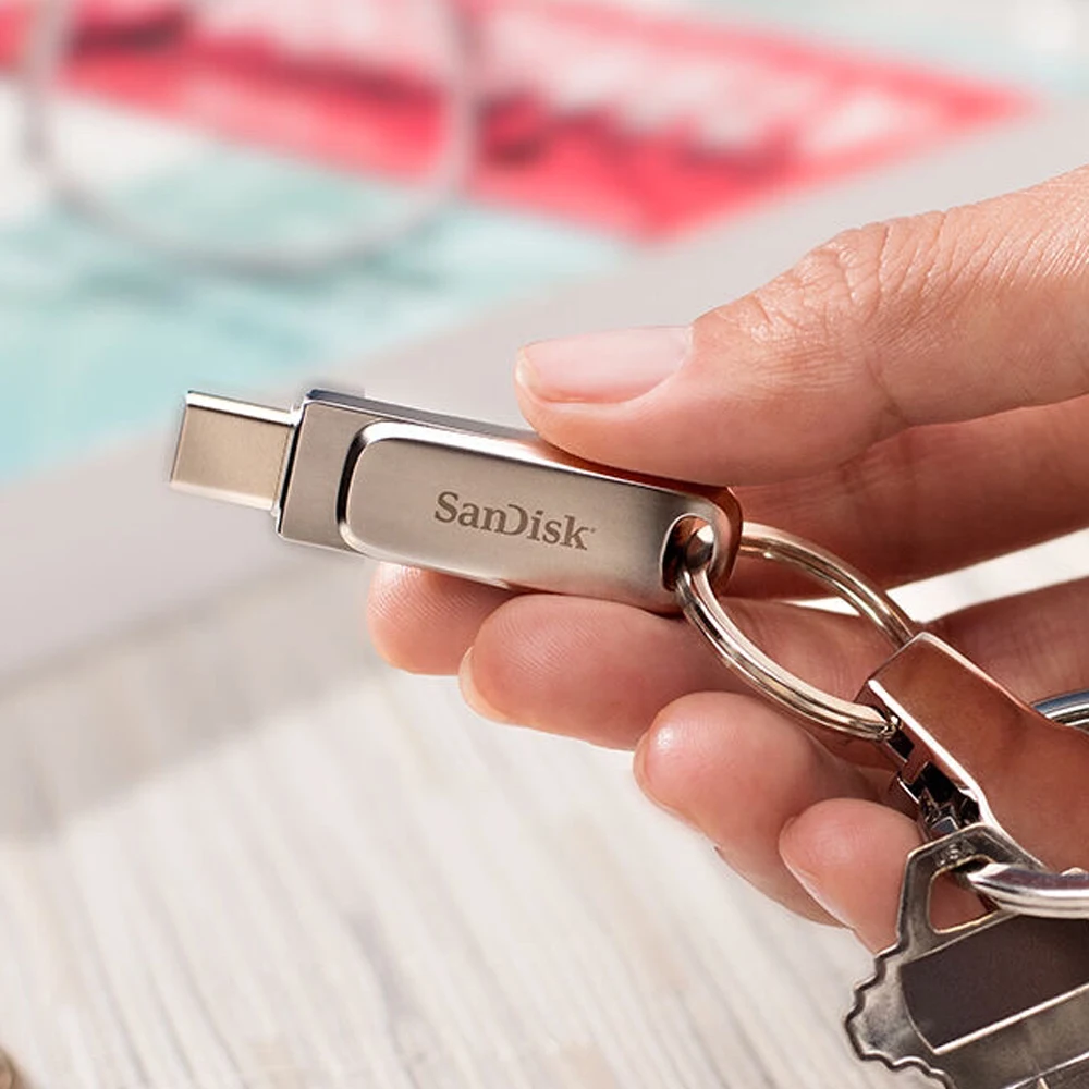 100% Original SanDisk USB Flash Drive 32GB 64GB 128GB 256GB 512GB Type-C OTG USB 3.1 Memory Stick Metal U Disk SDDDC4 Pendrive