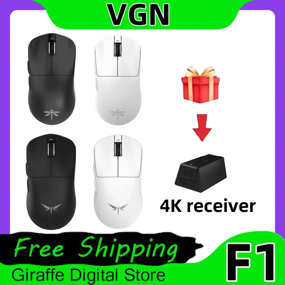 vgn vge f1 mouse sem fio modos 26000dp 49g paw3395 nordic chip 130 horas de longa duracao da bateria lightpeso pc gamers office 01