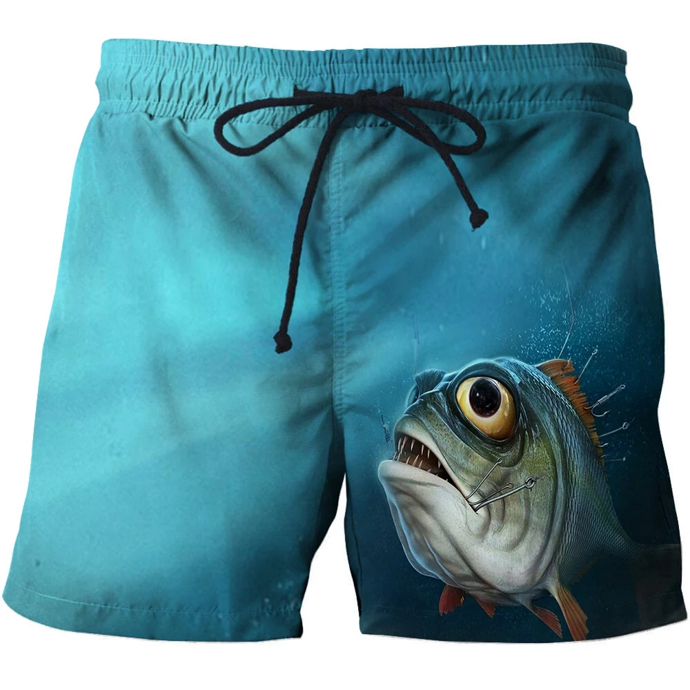 Bañador 3D de Estilo Hawaiano para hombre, ropa de playa Sexy, pantalones cortos de tabla, traje de baño de talla grande, bañador deportivo de pesca