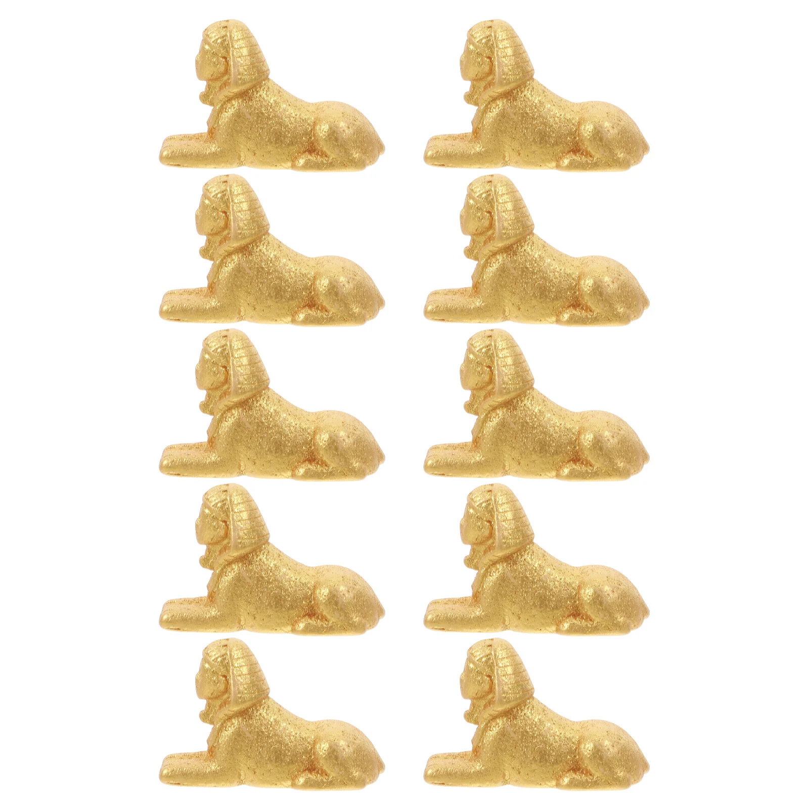

10 Pcs Home Decor Ancient Egypt Model Container Ornaments Egyeyuebn Desert Egyptian Style Decoration Golden Figurines Elder
