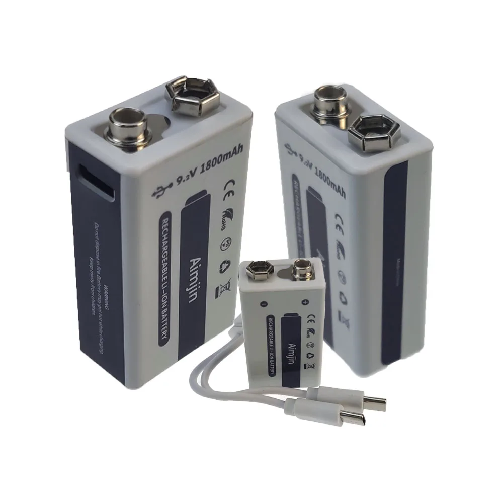 

9V1800mAh li-ion Rechargeable battery Micro USB Batteries9 v lithium for Multimeter Microphone Toy Remote Control KTV use